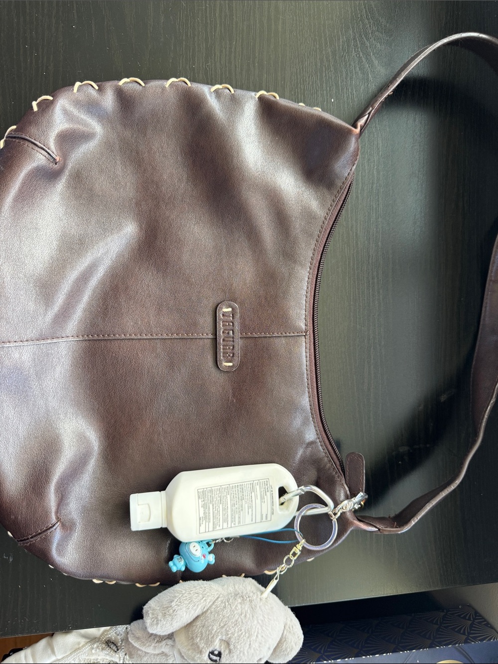 Brown Leather Hobo Shoulder Bag